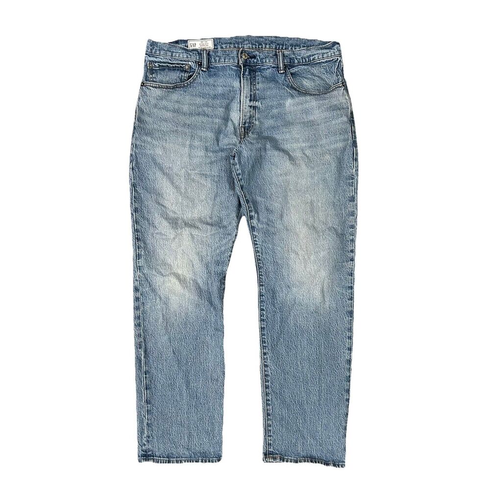 GAP Straight GapFlex Jeans 38x32 Light Wash Denim Relaxed Classic Stretch EUC